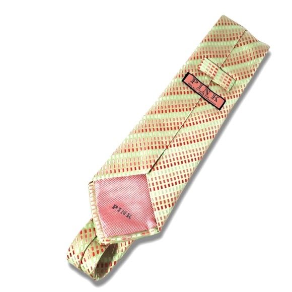 PINK Thomas Pink Silk Geometric Classic Tie Green/Pink